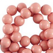Acrylic beads 6mm round Shiny Dusty mauve pink